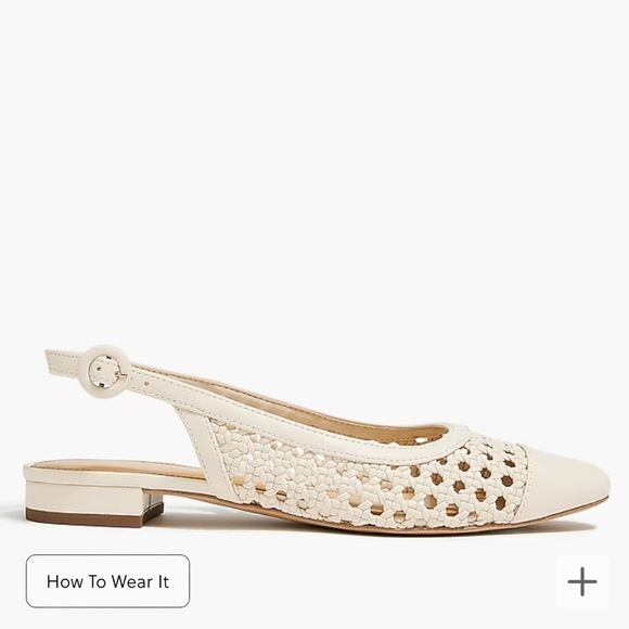J. Crew Woven Slingback Flats color Dusty Ivory size 6 1/2 - Picture 3 of 8